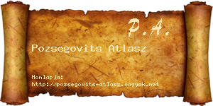 Pozsegovits Atlasz névjegykártya